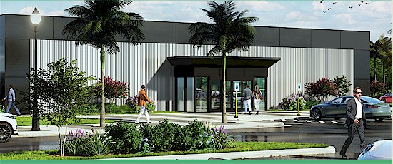Rendering of the Little Trail Casino building exterior, the venue for the next food truck night
